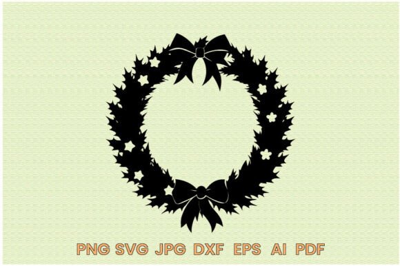 Download Christmas Wreath Silhouette Illustration - Premium Bundle