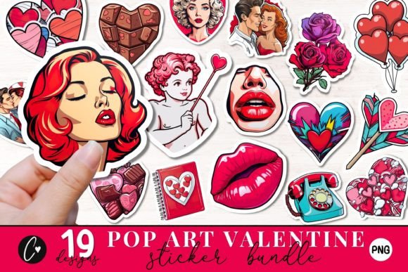 Download Pop Art Valentine Sticker PNG Bundle - Sticker png bundle Collection