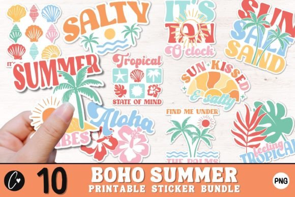 Download Boho Summer Sticker Bundle PNG - Summer sticker bundle Collection