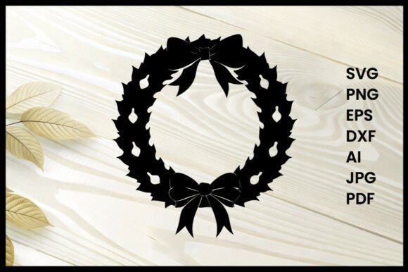 Download Holiday Wreath Silhouette Illustration - Premium Bundle