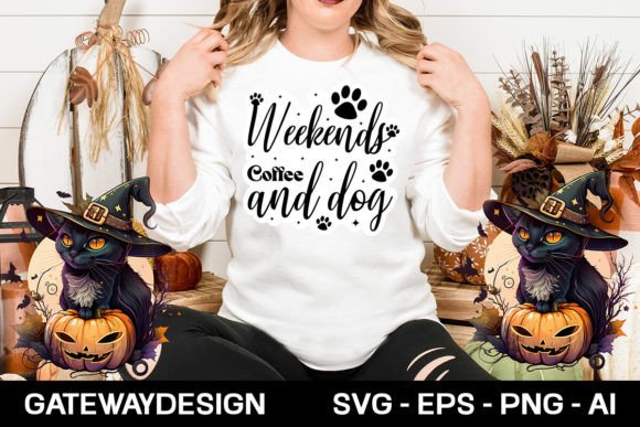 Download Weekends Coffee and Dog Sticker Design - Dog sticker design Collection