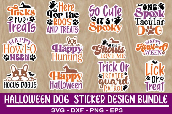 Download Halloween Dog Sticker Design Bundle - Dog sticker design Collection