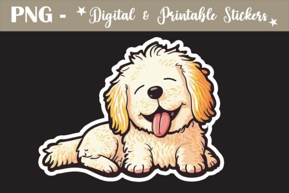 Download Cute Little Dog Sticker Design PNG - Premium Resources
