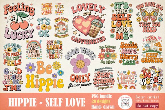 Download Retro Hippie Positive Vibes Collection - Positive vibes Collection