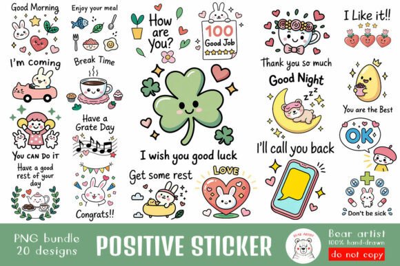 Download Positive Sticker PNG Bundle - Sticker png bundle Collection